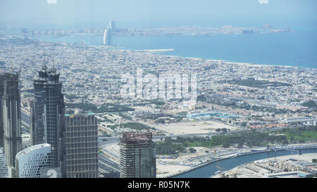Palm Jumeirah ist ein künstliches Archipel in den Persischen Golf Blick von oben Stockfoto