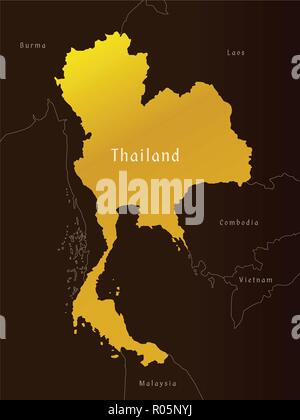 Karte von Thailand Verwaltungs-, Vektor, Abbildung Stock Vektor