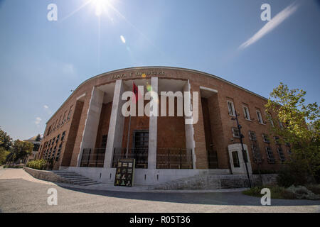 TIRANA, Albanien - 3 September, 2018: Das Gebäude der Nationalen Bank von Albanien (Bankes se Shqiperise). Albanien Stockfoto