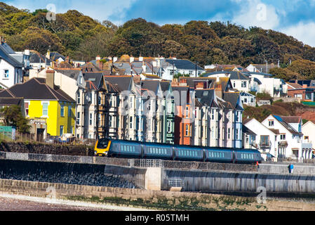 Arriva, Großbritannien, Britische, Küste, Küste, Langlauf, Langlauf, Dawlish, Devon, England, Englisch, Wanderweg, Tolle, Pfad, Bahn, Eisenbahn, Railwa Stockfoto