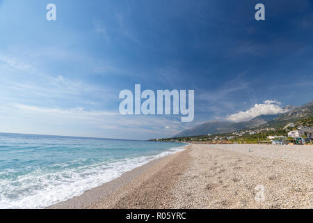 Tropical Beach in Albanien. Ionische Meer Stockfoto