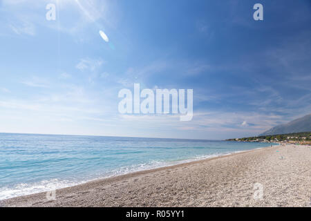 Tropical Beach in Albanien. Ionische Meer Stockfoto