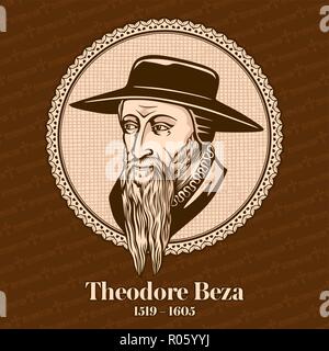 Theodore Beza (1519 - 1605) war ein französischer Evangelische Theologe, Reformator und Gelehrter, der eine wichtige Rolle in der Reformation spielte. Stock Vektor