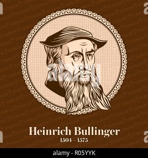 Heinrich Bullinger (1504 - 1575) war ein Schweizer Reformator. Er war einer der einflussreichsten Theologen der Reformation Stock Vektor