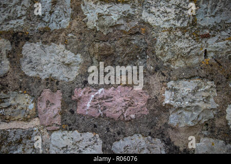 Alte Stein graue Wand. Natur Hintergrund Stockfoto
