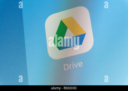 Google Drive App auf Handy Bildschirm Stockfoto