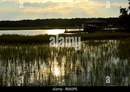 Boote auf Edisto Island Stockfoto