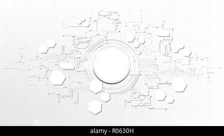 Technologische abstrakt technischen Digital Element board weiße Textur Hintergrund Vorlage vektor design Stock Vektor