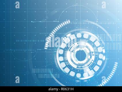 Abstrakte technologische Zukunft Schnittstelle digitale blueprint Zeichnung vector Hintergrund design Stock Vektor