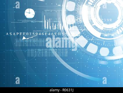 Abstrakte technologische Zukunft Schnittstelle digitale Blueprint technische Zeichnung vector Hintergrund design Stock Vektor