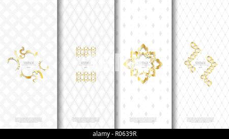 Verpackung exotische thailändische Muster element-Konzept white vintage Hintergrund und Logo vektor design, inklusive Muster Swatch Stock Vektor