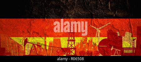 Energie und Power Icons Set. Header Banner mit Deutschland Flagge Stockfoto