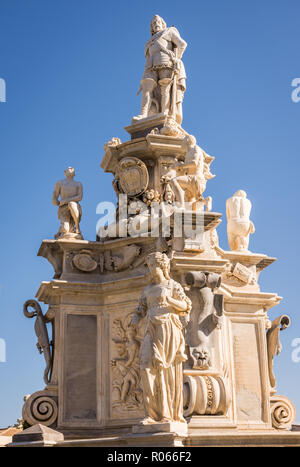 Teatro Marmoreo Brunnen zu Ehren von Philip V, Piazza Della Vittoria, Palermo, Sizilien, Italien Stockfoto