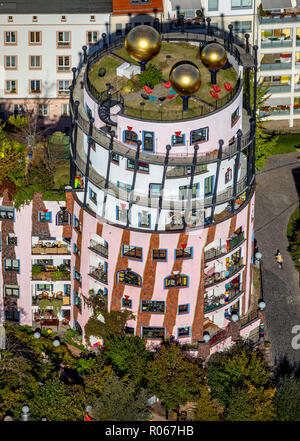 Luftaufnahme, Grüne Zitadelle Hundertwasser Haus, Arthotel Magdeburg, Magdeburg-Altstadt, Magdeburg, Sachsen-Anhalt, Deutschland, DEU, Europa, Luftaufnahme Stockfoto