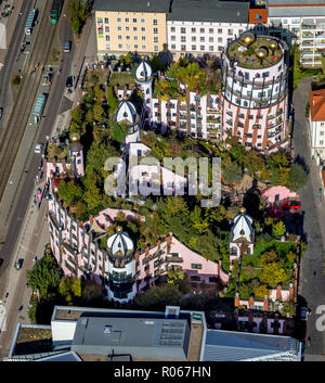 Luftaufnahme, Grüne Zitadell, Hundertwasserhaus, artHOTEL Magdeburg, Magdeburg-Altstadt, Magdeburg, Sachsen-Anhalt, Deutschland, DEU, Europa, Luftbild Stockfoto