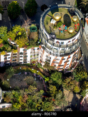 Luftaufnahme, Grüne Zitadelle Hundertwasser Haus, Arthotel Magdeburg, Magdeburg-Altstadt, Magdeburg, Sachsen-Anhalt, Deutschland, DEU, Europa, Luftaufnahme Stockfoto