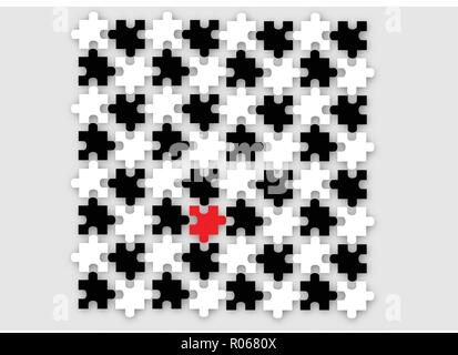 Farbige Puzzle-stücke in Reihe Stock Vektor