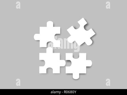 Farbige Puzzle-stücke in Reihe Stock Vektor