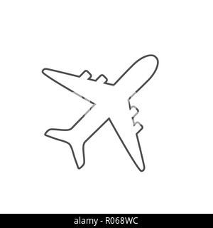 Flugzeugsymbol, Flugzeug unterzeichnen. Vector Illustration, flache Bauform. Stock Vektor