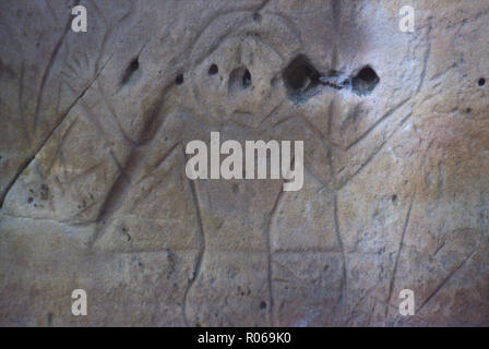 Native American Petroglyph, Black Hills, South Dakota. Foto Stockfoto