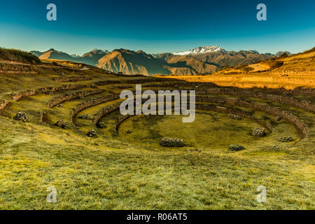 Die alten Inka Zitadelle von Pisac im Heiligen Tal, Peru, Südamerika Stockfoto