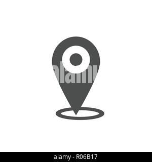 Kartenzeiger Symbol. GPS-Symbol. Flache Bauform. Schwarz auf weißem Hintergrund Vektor Illustration. Stock Vektor