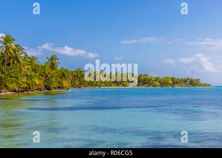 Ein Blick auf das Karibische Meer aus Bocas del Drago Strand, Doppelpunkt, Insel, Inseln Bocas del Toro, Panama, Mittelamerika Stockfoto