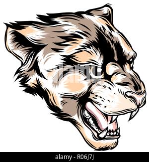 Cougar Panther Mascot Head Vector Graphic illustration Stock Vektor