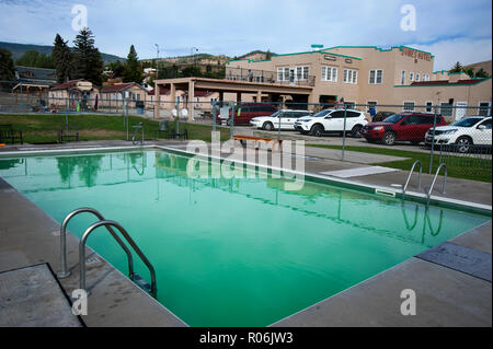 Mineral Hot Springs Pool an der Symes Hotel in Montana, USA Stockfoto