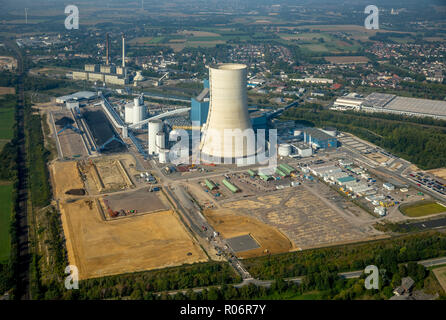 Luftaufnahme Uniper Kohle- Kraftwerk, ehemalige E.ON Datteln 4 Power Station auf dem Dortmund-Ems-Kanal, Emscher-Lippe, Datteln, Ruhrgebiet,Rhi Stockfoto