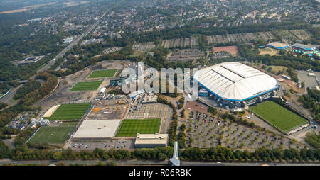 Luftaufnahme, neue Bereiche auf der Schalke, FC Schalke 04, Veltins Arena, Arena auf Schalke, Bundesliga club, medicos.Aufschalke GmbH, convers Stockfoto