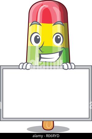Grinsend mit Board bunte Eis Sticks auf Cartoon Stock Vektor
