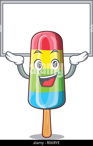 Die Platine bunte Eis Sticks auf Cartoon Stock Vektor