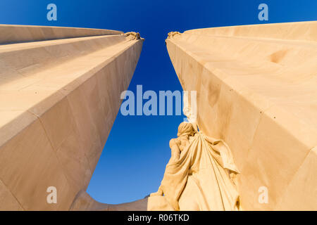 Die kanadische Ersten Weltkrieg Denkmal an der Vimy Ridge bei Sonnenuntergang in der Nähe von Arras Frankreich 016 Stockfoto