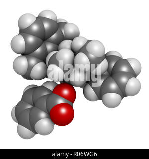 Denatonium Benzoat Hopfenmenge Agent. 3D-Rendering. Atome sind als Kugeln mit konventionellen Farbcodierung vertreten: Wasserstoff (weiß), Kohlenstoff (grau), o Stockfoto