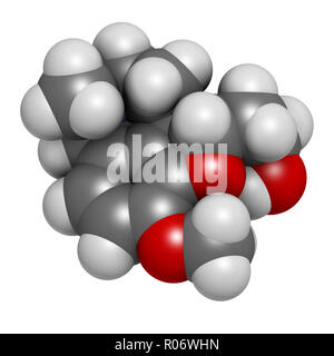 Galantamin Alkaloid Molekül. Im kaukasischen Schneeglöckchen, verwendet in der Behandlung der Alzheimer-Krankheit gefunden. 3D-Rendering. Atome werden als Kugeln w dargestellt. Stockfoto