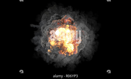 3D-Rendering von hellen bunten Explosionen, Stoßwellen und Rauch Clubs. Kreatives Gestaltungselement für Fett- und helle Präsentationen Stockfoto