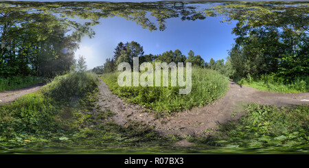 360 Grad Panorama Ansicht von Morgen Sommer in Bitza Park, Moskau