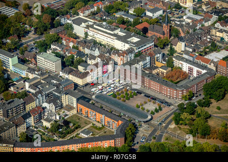 Luftaufnahme, Buschmannshof Busbahnhof, Wanne-Eickel, Straßenbahn, ÖPNV, Wanne-Mitte, Marktplatz, Herne, Ruhrgebiet, Nordrhein-Westfalen, Stockfoto