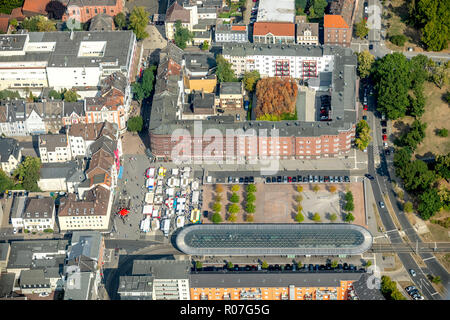 Luftaufnahme, Buschmannshof Busbahnhof, Wanne-Eickel, Straßenbahn, ÖPNV, Wanne-Mitte, Marktplatz, Herne, Ruhrgebiet, Nordrhein-Westfalen, Stockfoto