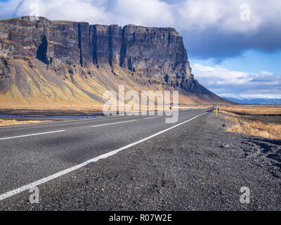 Nummer eins Road (Route 1) in Island Stockfoto