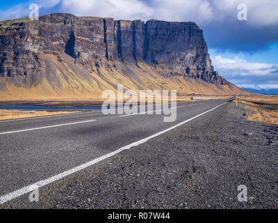 Nummer eins Road (Route 1) in Island Stockfoto