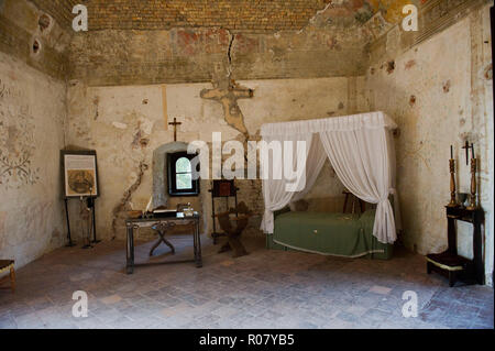 Italien, Lombardei, Urgnano, Rocca Viscontea oder Castello Albani im vierzehnten Jahrhundert auf einem mittelalterlichen Basis gebaut. Es wurde von Bartolomeo Colleoni und Gian Gerolamo Albani besessen. Arme Bartolomeo Colleoni Stockfoto