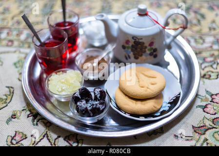 KASHAN, IRAN - 27. August 2016: Traditionelle Teehaus Khan Stockfoto