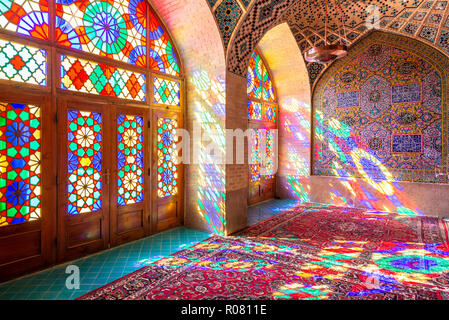 SHIRAZ, IRAN - September 08, 2016: Nasir ol-molk Moschee Stockfoto