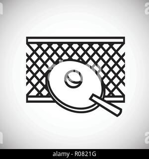 Tischtennis dünne Linie auf weißem Hintergrund Stock Vektor