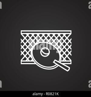 Tischtennis dünne Linie auf schwarzem Hintergrund Stock Vektor