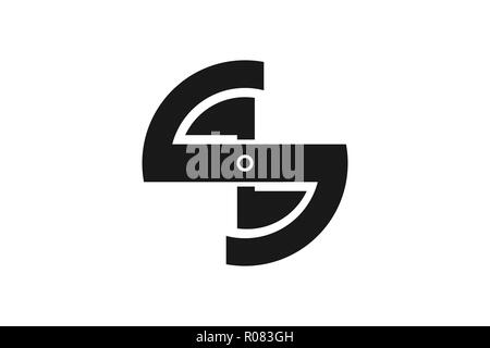 Anfangsbuchstabe S und Propeller Logo Designs Inspiration, Vektor, Abbildung Stock Vektor