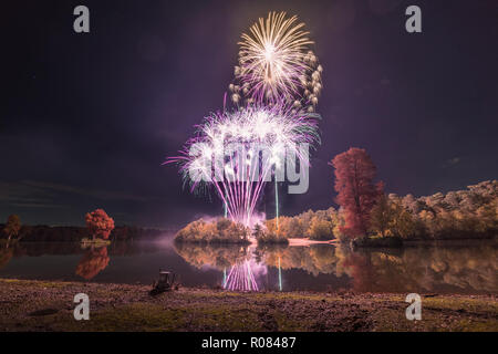 Hawley See Feuerwerk Stockfoto