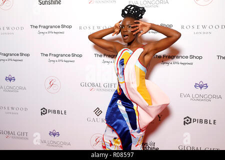 Shingai Shoniwa die Teilnahme an der 9. jährlichen globalen Geschenk Gala im Rosewood Hotel, London statt. Stockfoto